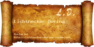 Lichtnecker Dorina névjegykártya